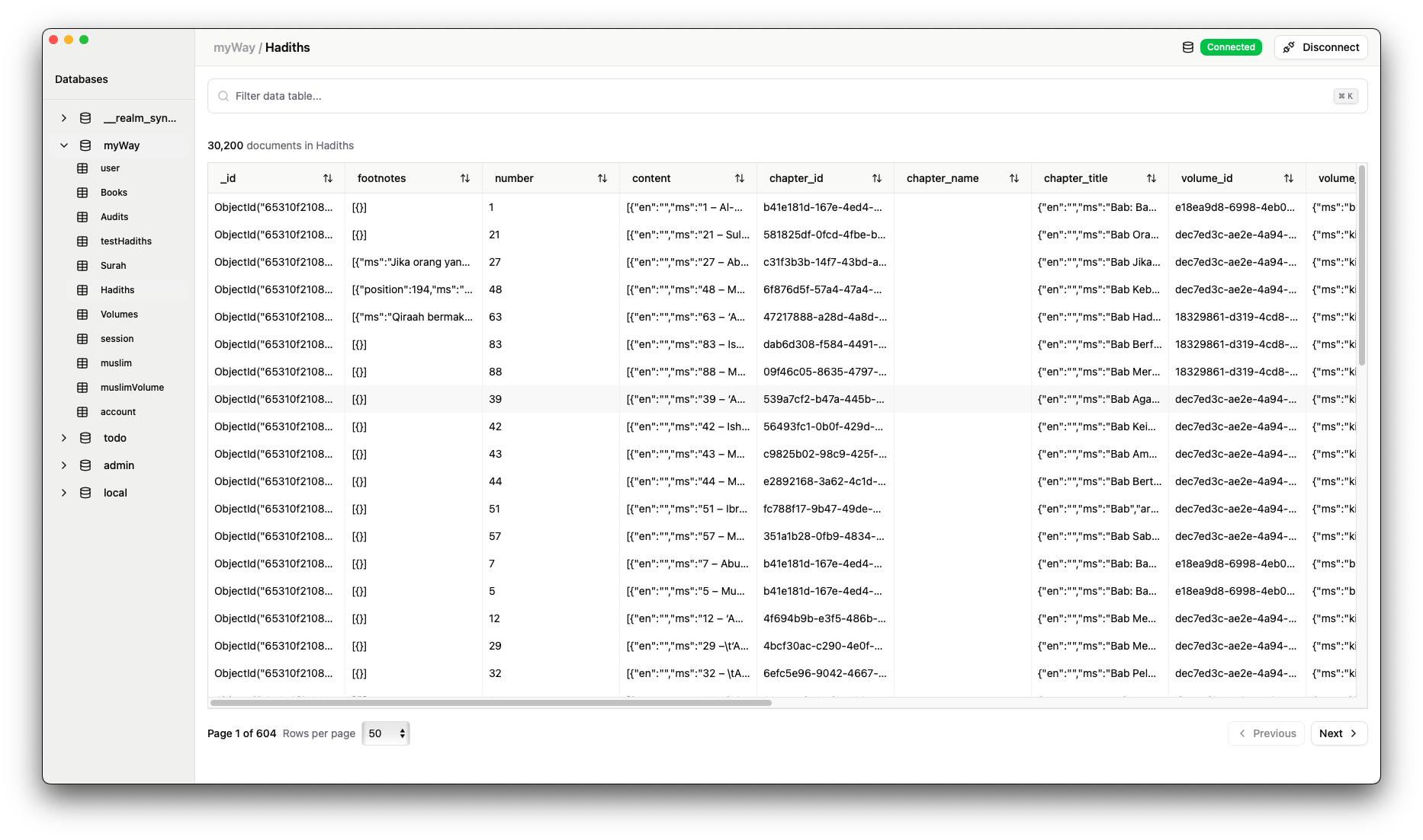 Meja Database Client Screenshot